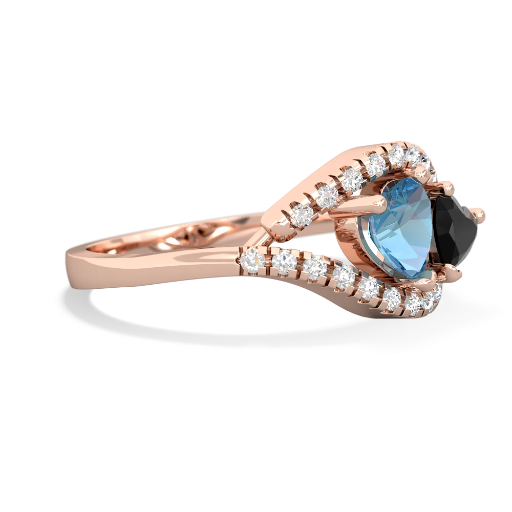 Blue Topaz Mother And Child 14K Rose Gold ring R3010