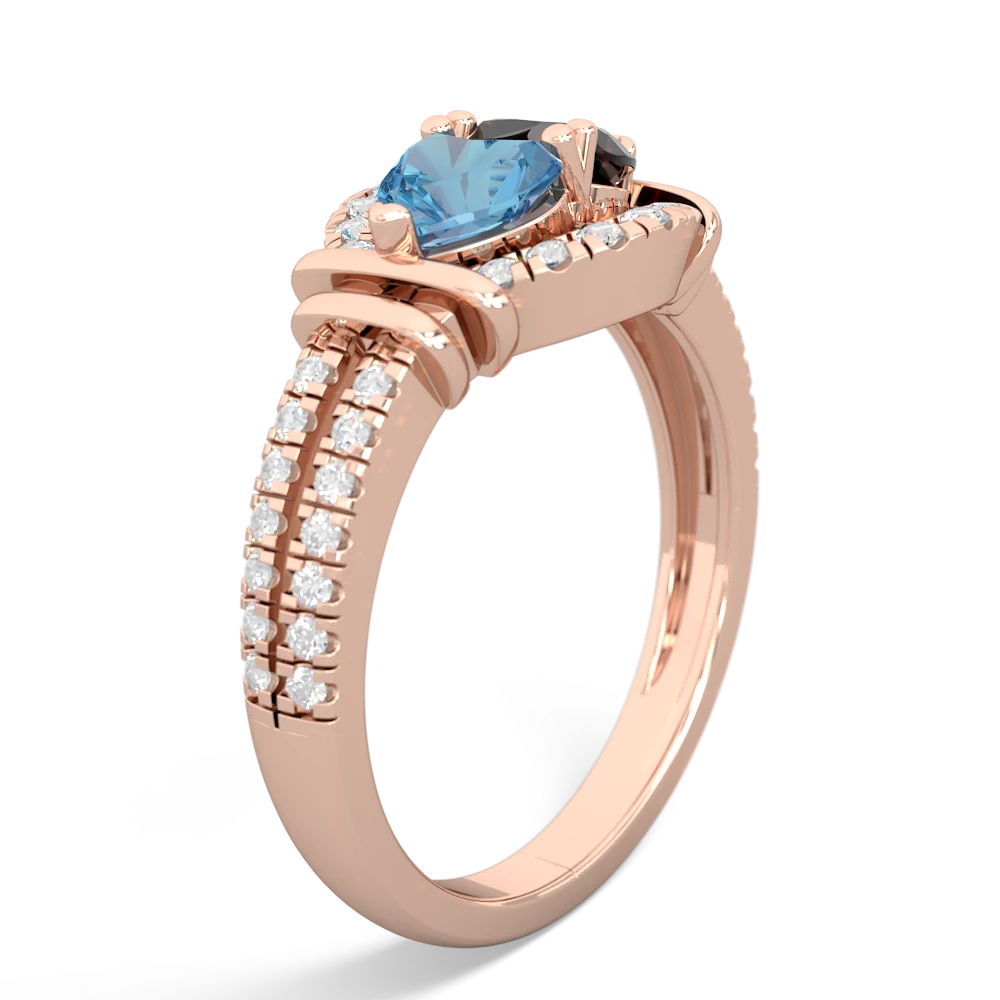 Blue Topaz Art-Deco Keepsake 14K Rose Gold ring R5630