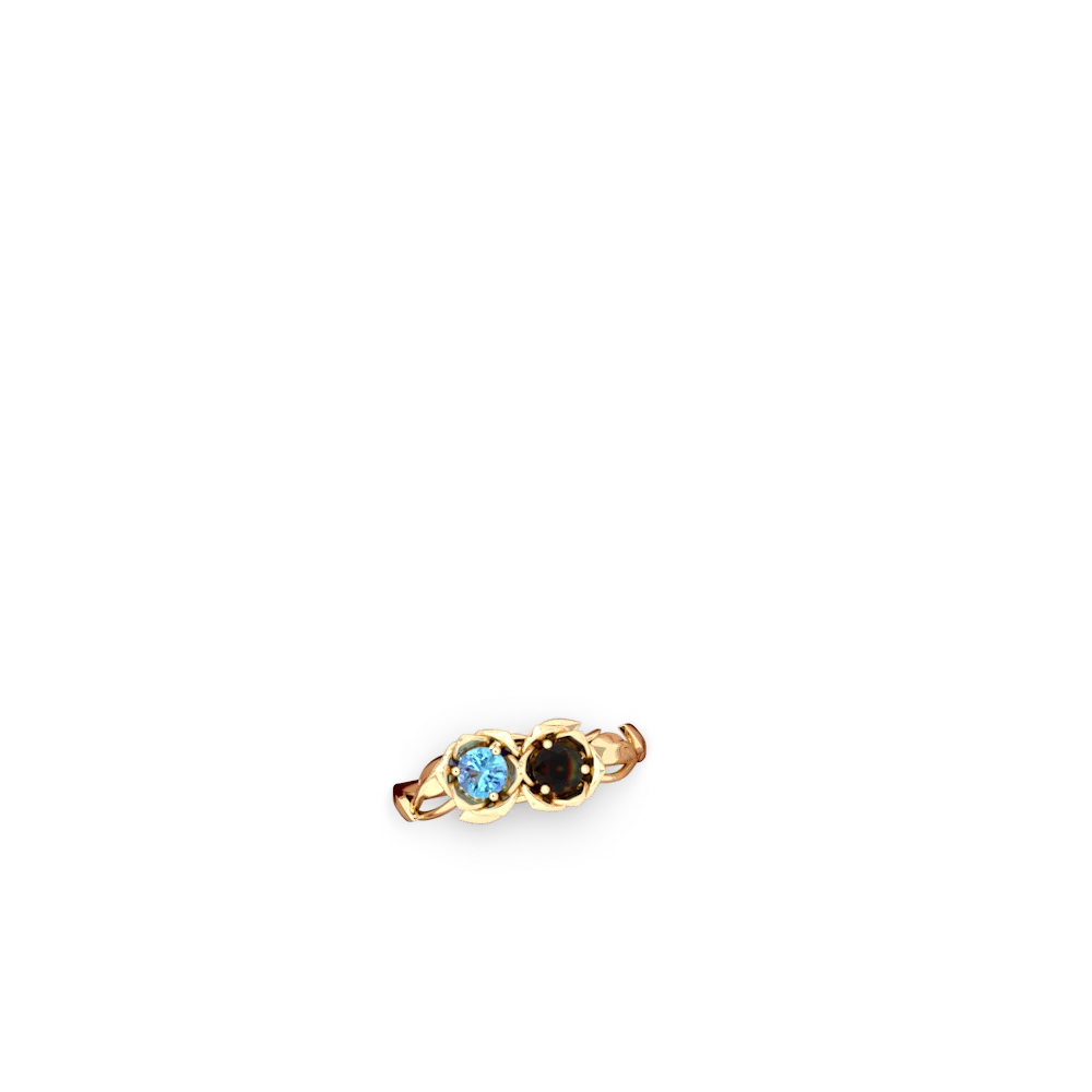 Blue Topaz Rose Garden 14K Yellow Gold ring R5510