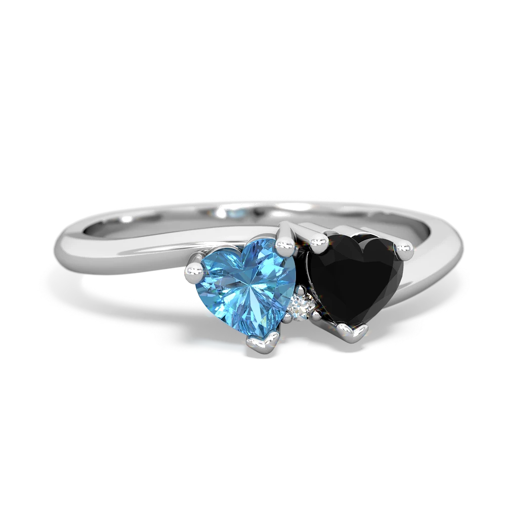 Blue Topaz Sweethearts 14K White Gold ring R5260