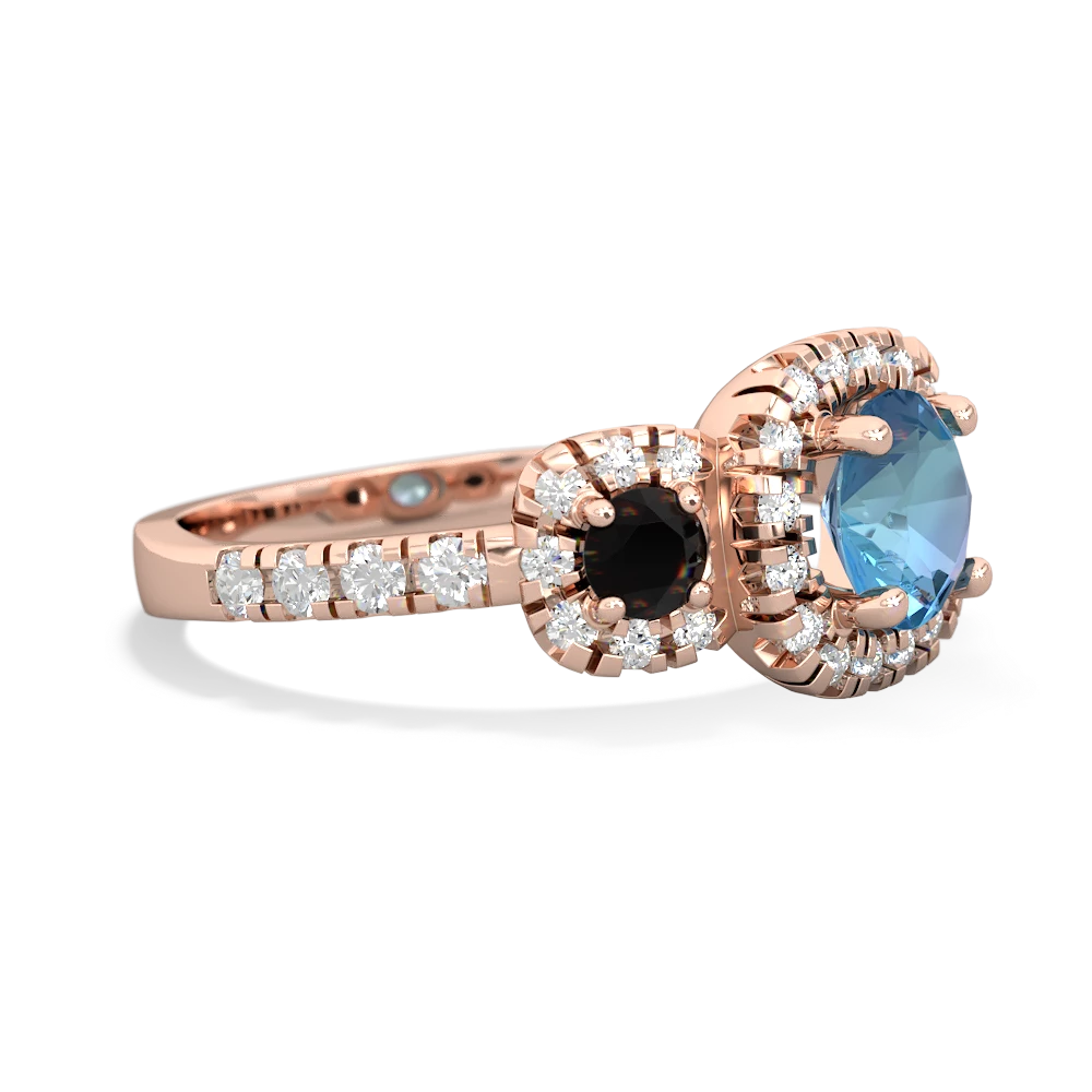 Blue Topaz Regal Halo 14K Rose Gold ring R5350