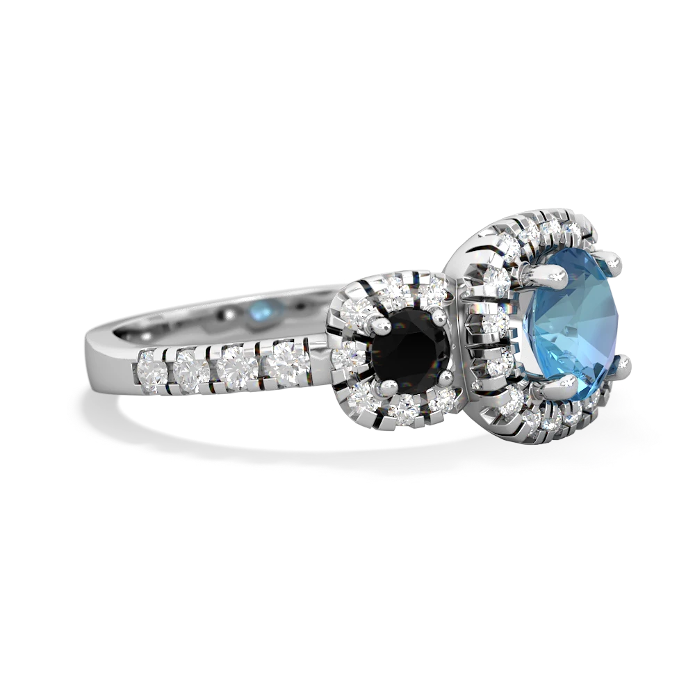 Blue Topaz Regal Halo 14K White Gold ring R5350