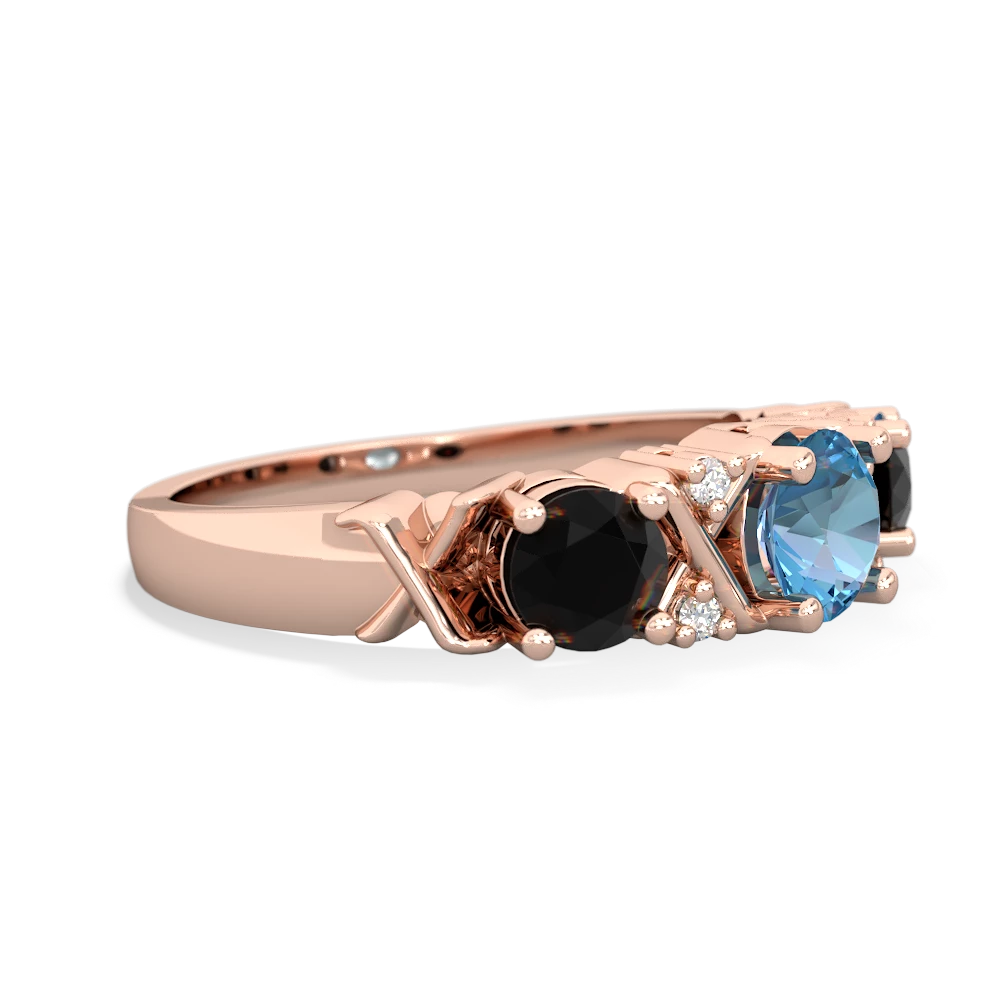 Blue Topaz Hugs And Kisses 14K Rose Gold ring R5016