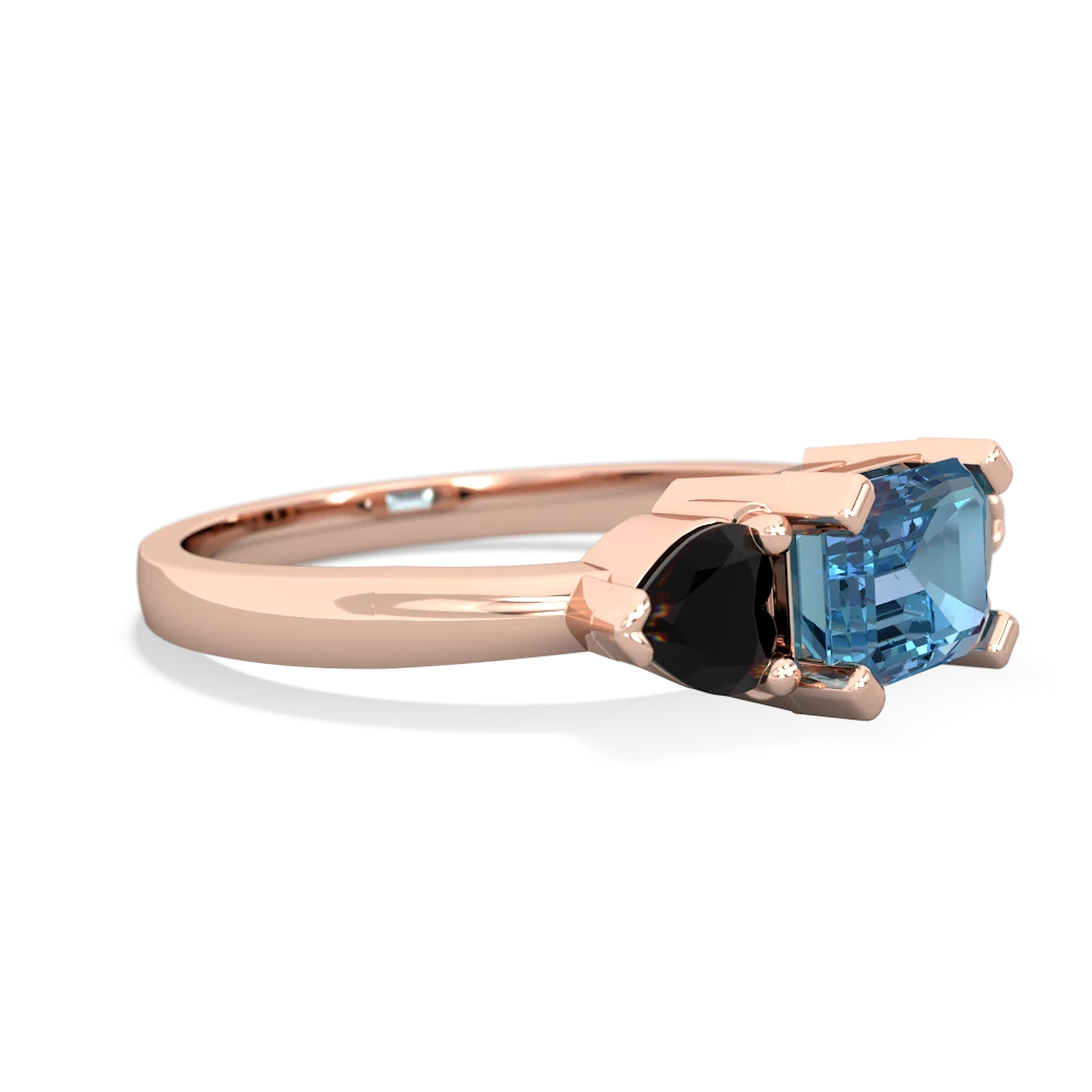 Blue Topaz Three Stone 14K Rose Gold ring R5235