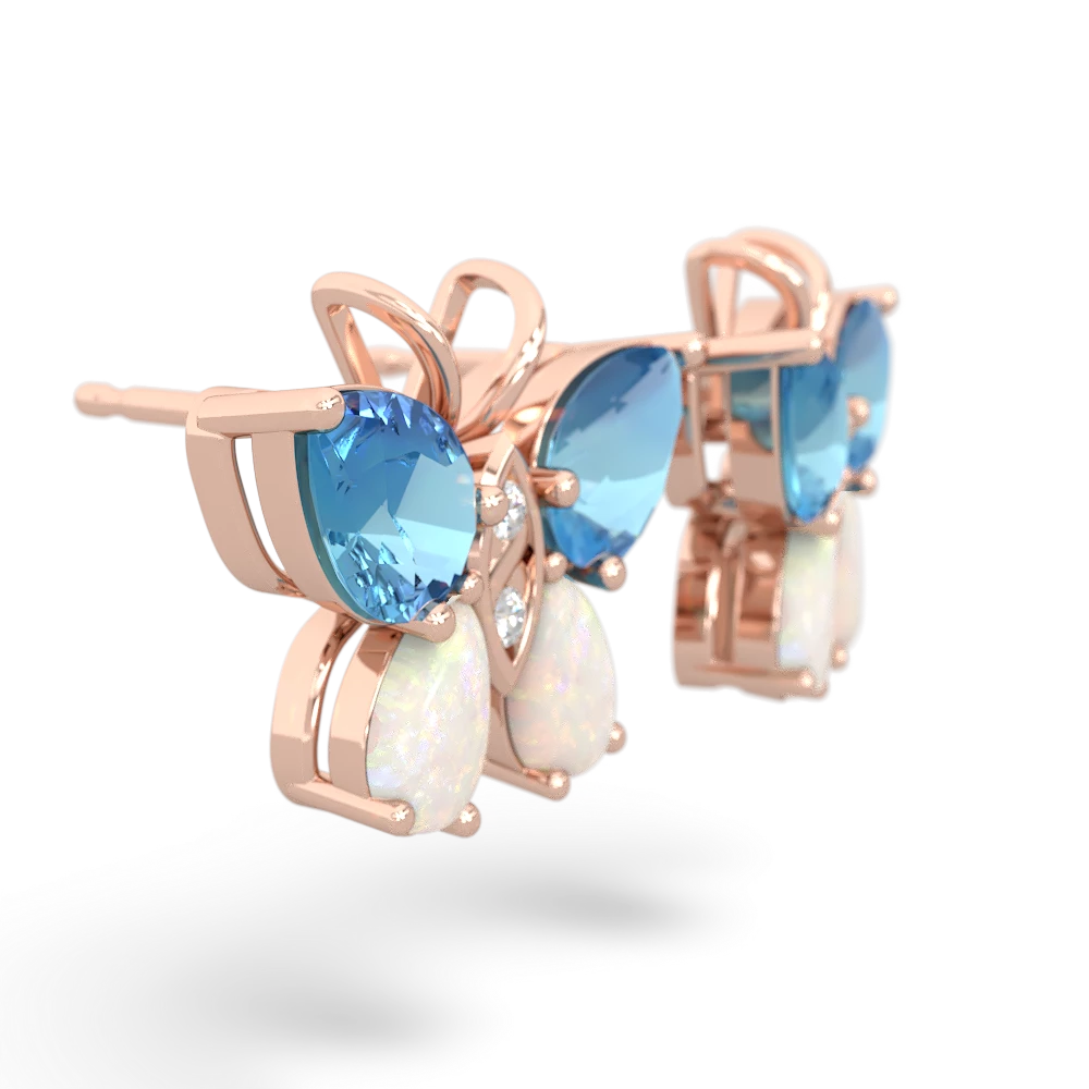 Blue Topaz Butterfly 14K Rose Gold earrings E2215