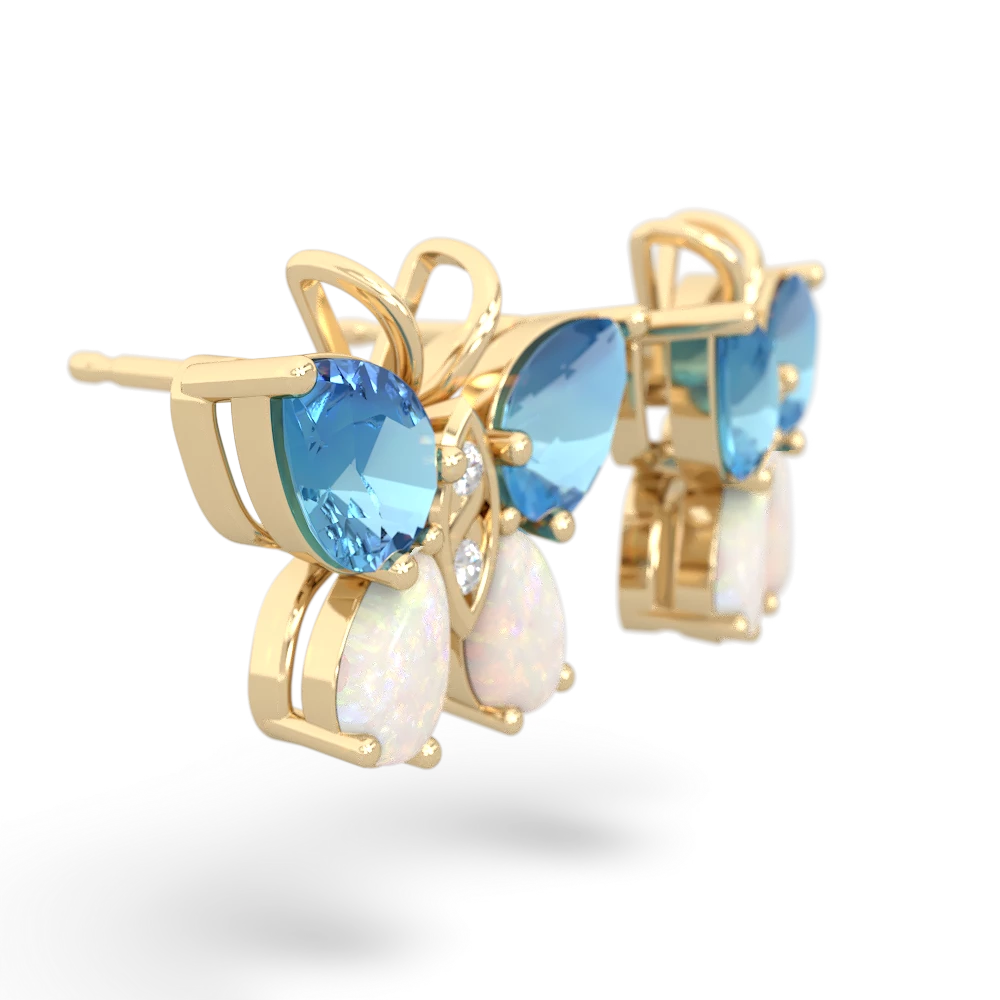 Blue Topaz Butterfly 14K Yellow Gold earrings E2215