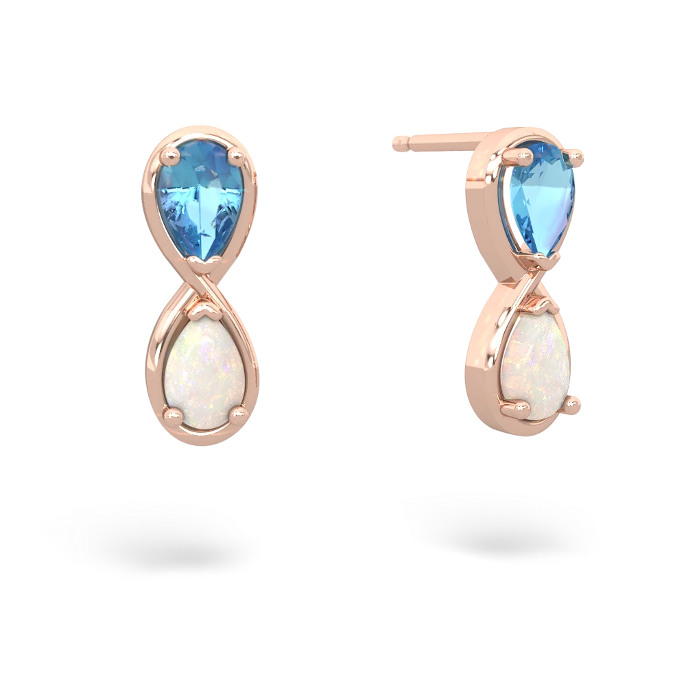 Blue Topaz Infinity 14K Rose Gold earrings E5050