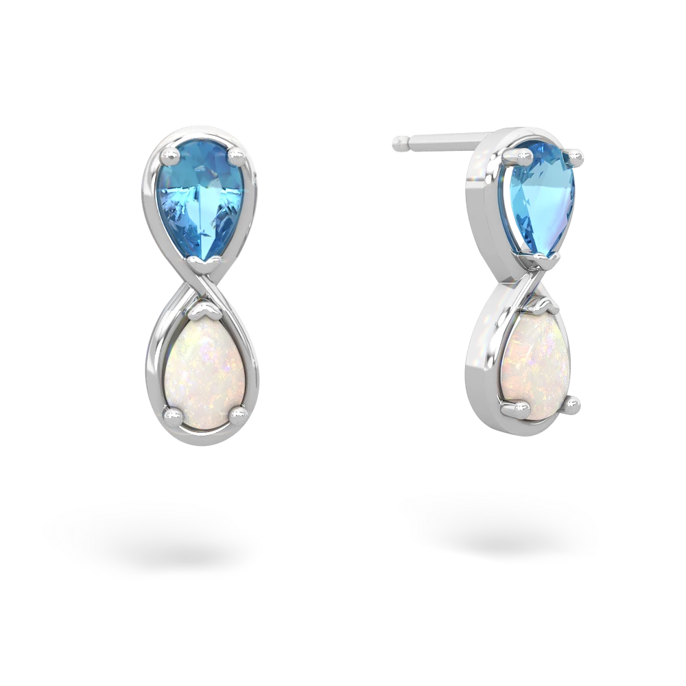 Blue Topaz Infinity 14K White Gold earrings E5050