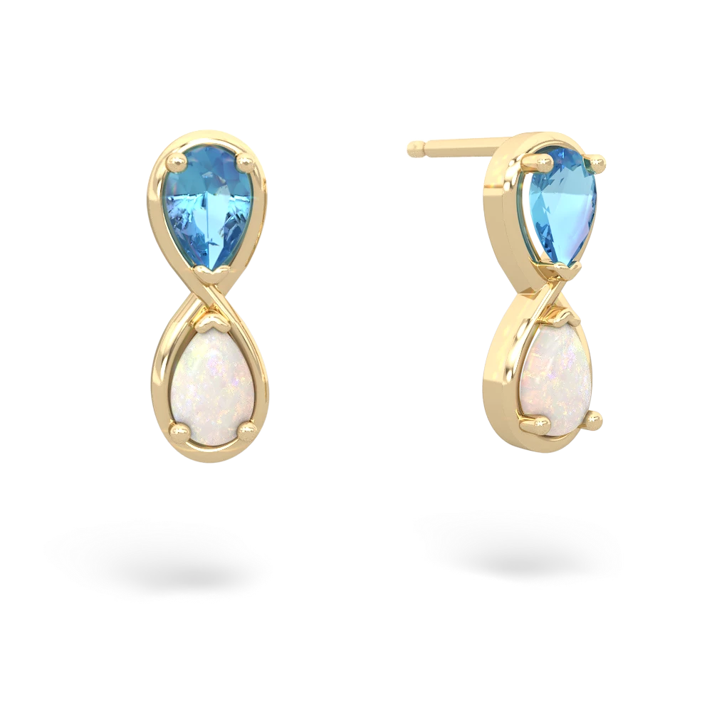 Blue Topaz Infinity 14K Yellow Gold earrings E5050