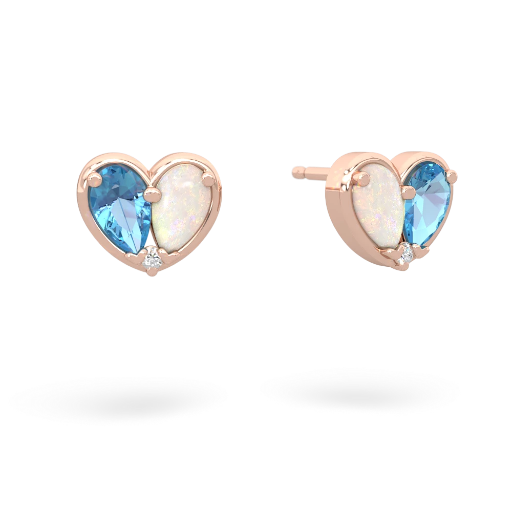 Blue Topaz 'Our Heart' 14K Rose Gold earrings E5072