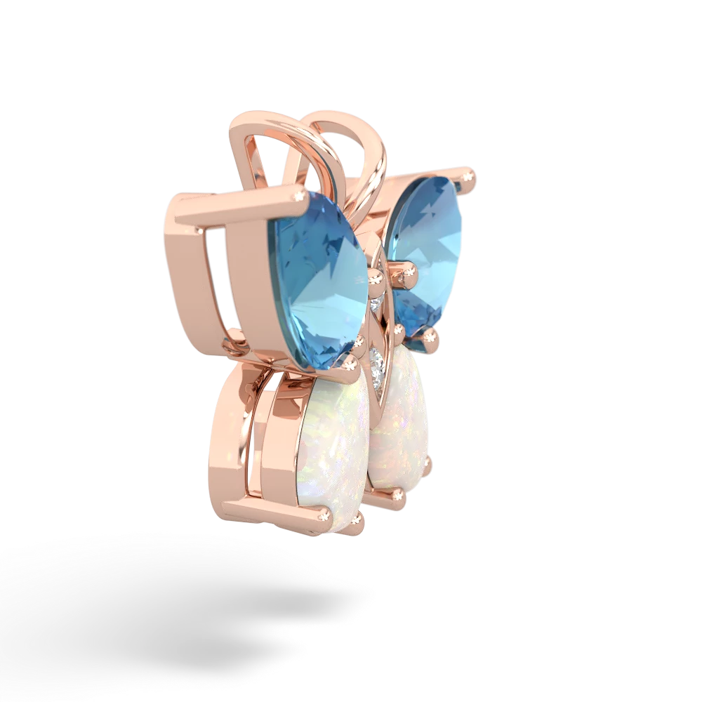 Blue Topaz Butterfly 14K Rose Gold pendant P2215