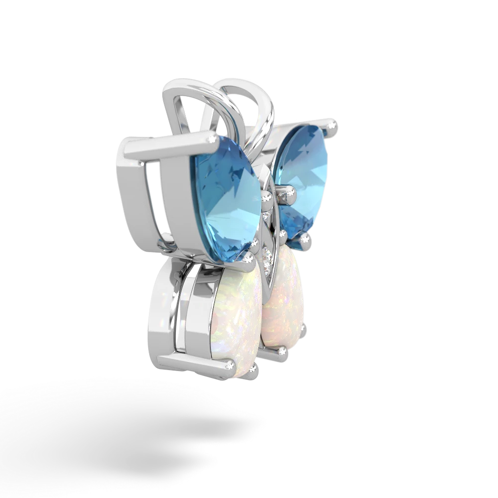 Blue Topaz Butterfly 14K White Gold pendant P2215