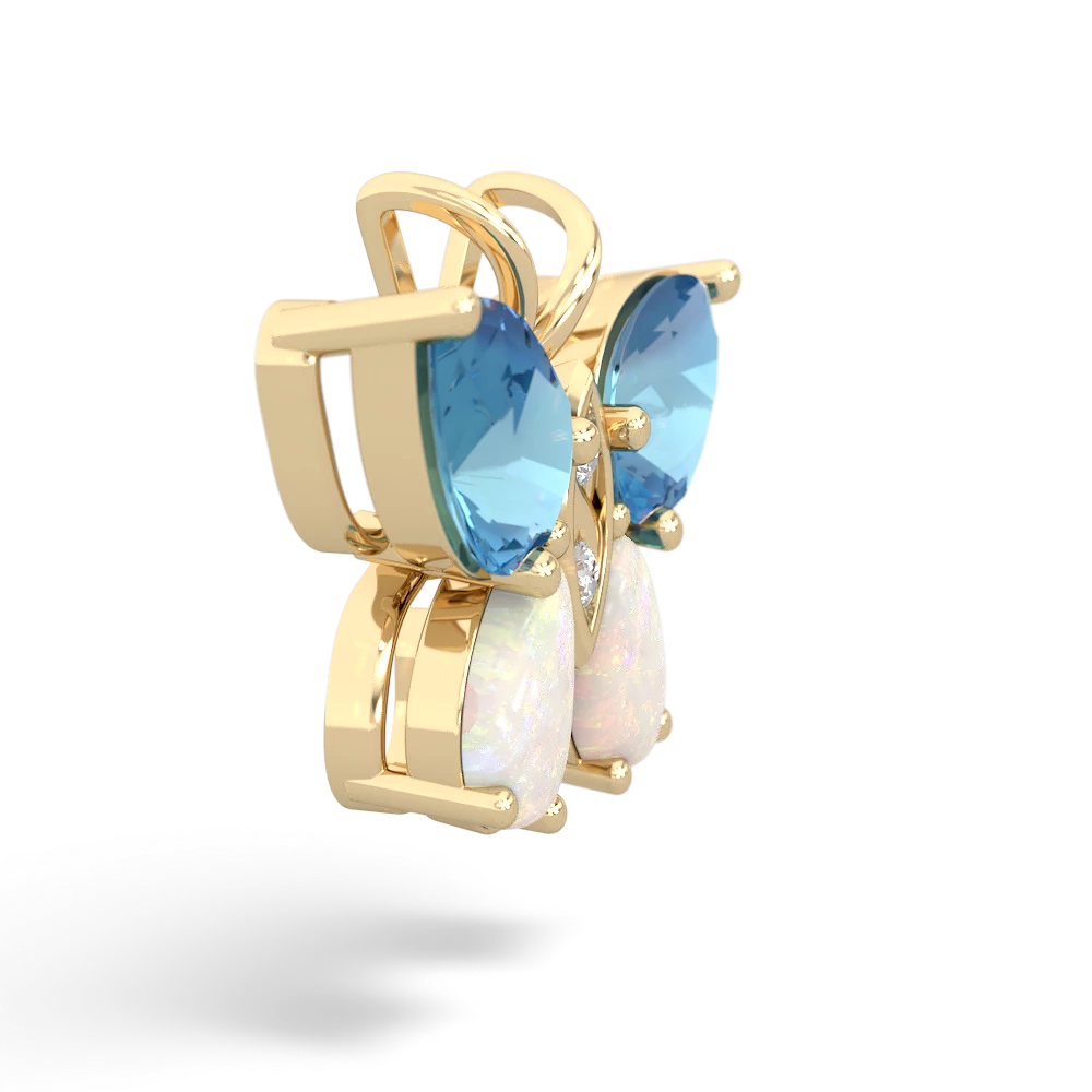 Blue Topaz Butterfly 14K Yellow Gold pendant P2215