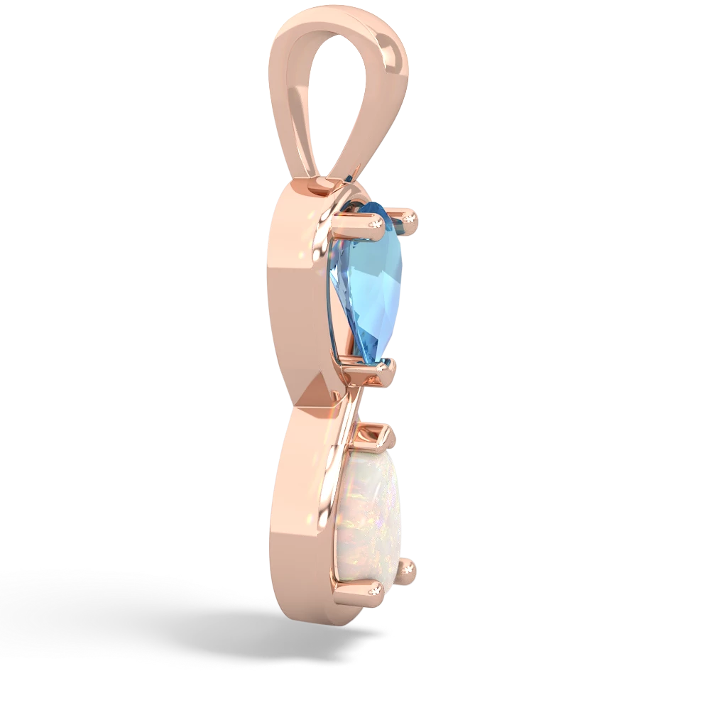 Blue Topaz Infinity 14K Rose Gold pendant P5050