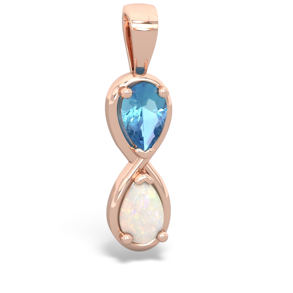 Blue Topaz Infinity 14K Rose Gold pendant P5050