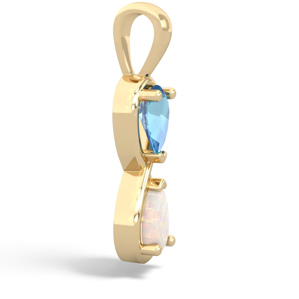 Blue Topaz Infinity 14K Yellow Gold pendant P5050