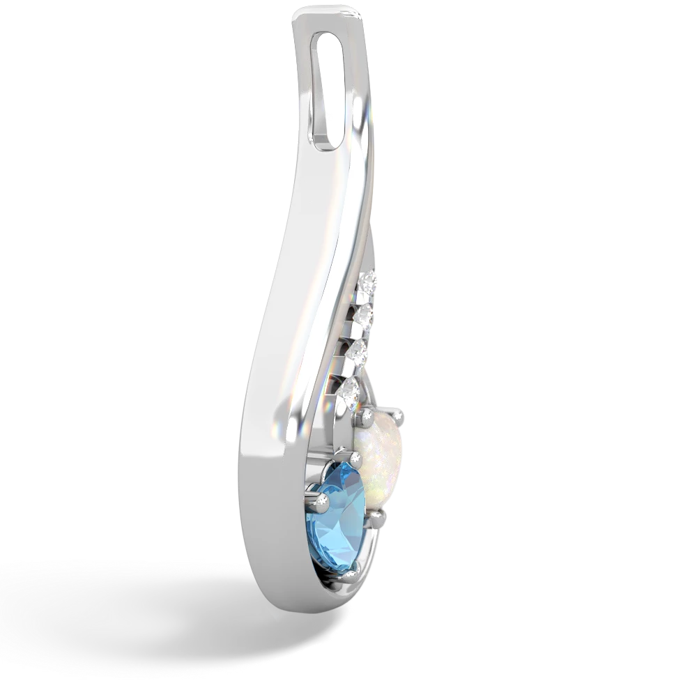 Blue Topaz Keepsake Curves 14K White Gold pendant P5450