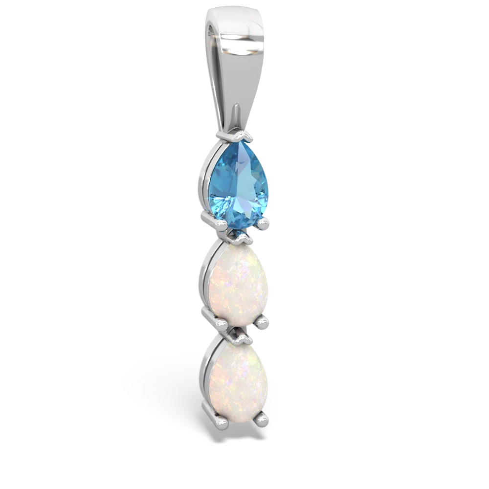 Blue Topaz Dew Drops 14K White Gold pendant P2251