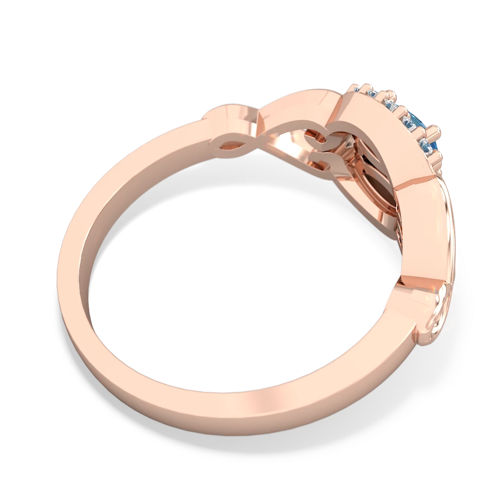 Blue Topaz Love Nest 14K Rose Gold ring R5860