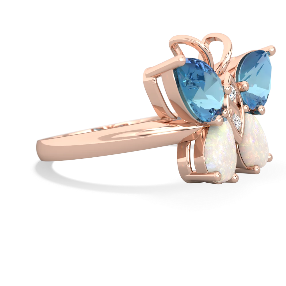 Blue Topaz Butterfly 14K Rose Gold ring R2215