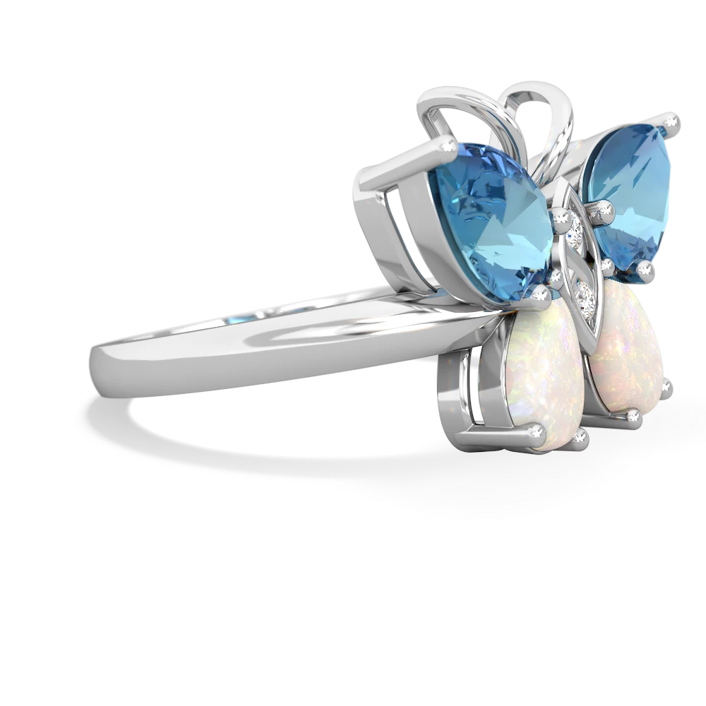 Blue Topaz Butterfly 14K White Gold ring R2215