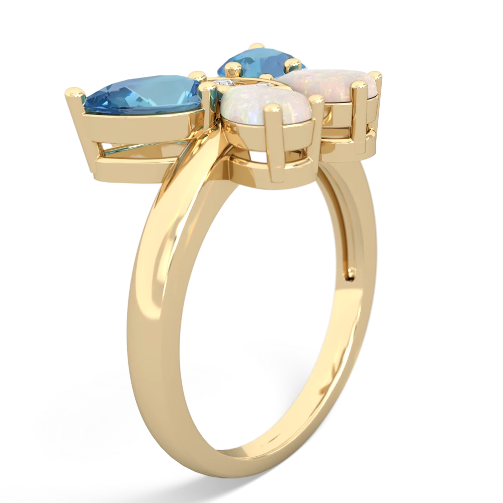 Blue Topaz Butterfly 14K Yellow Gold ring R2215