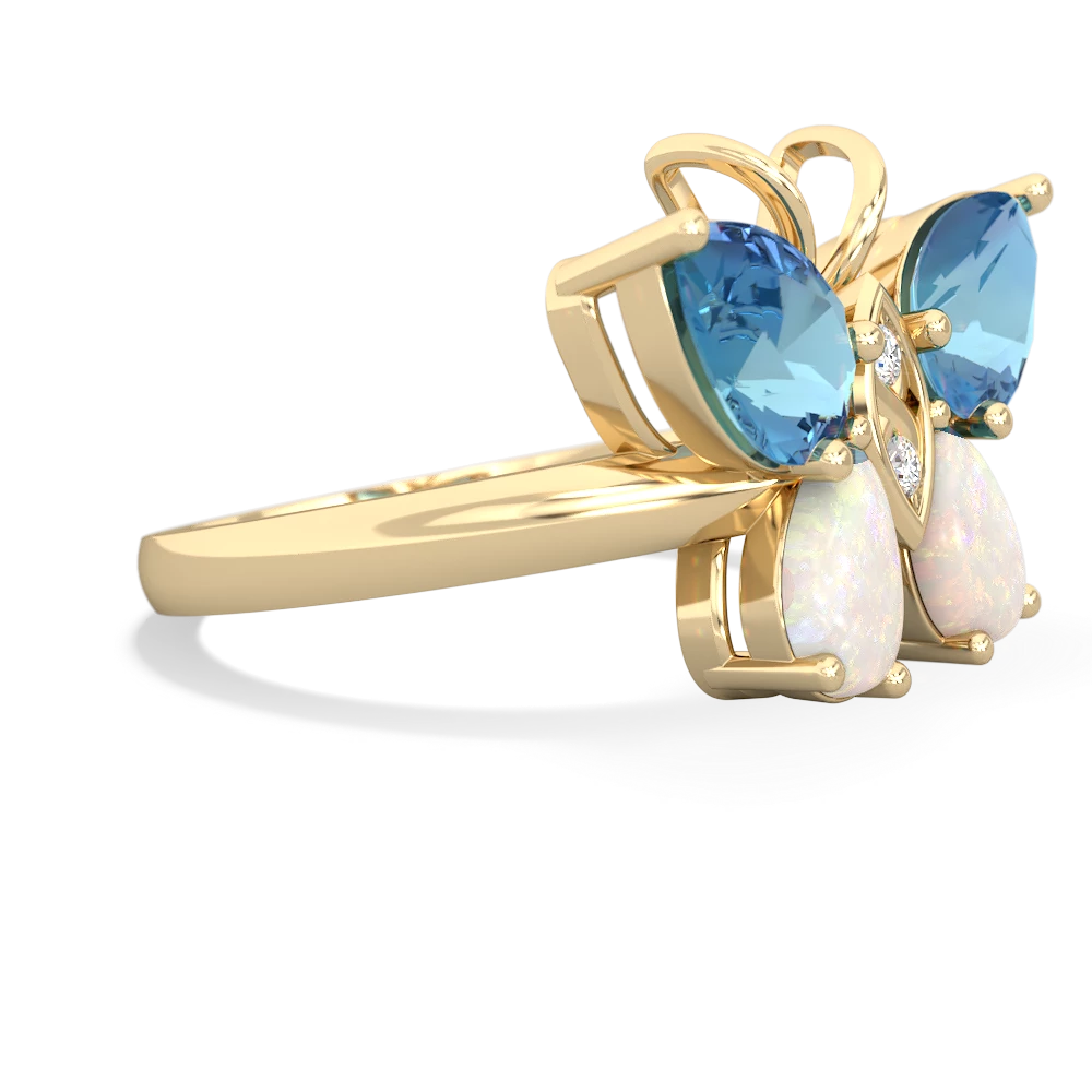 Blue Topaz Butterfly 14K Yellow Gold ring R2215