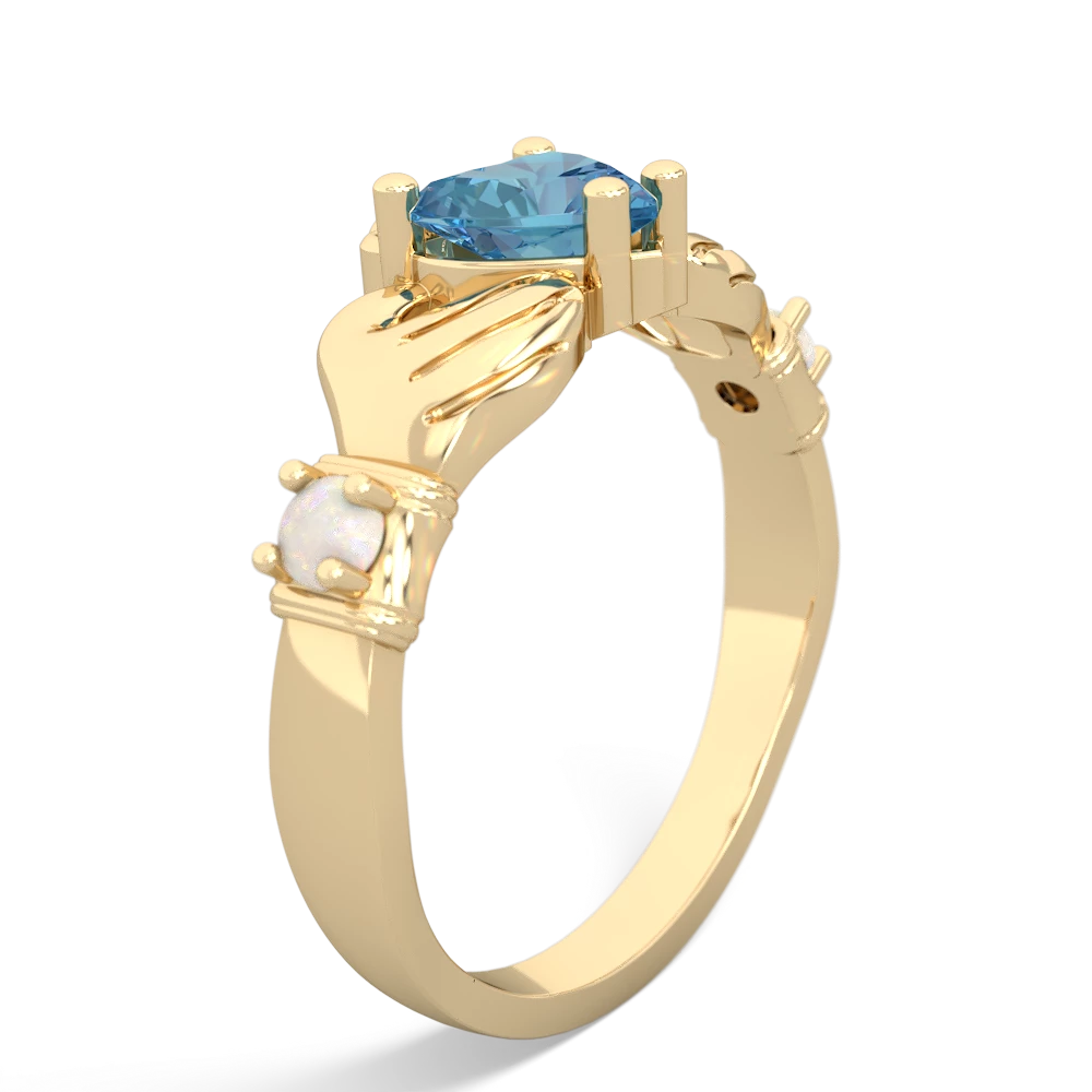 Blue Topaz Claddagh Keepsake 14K Yellow Gold ring R5245