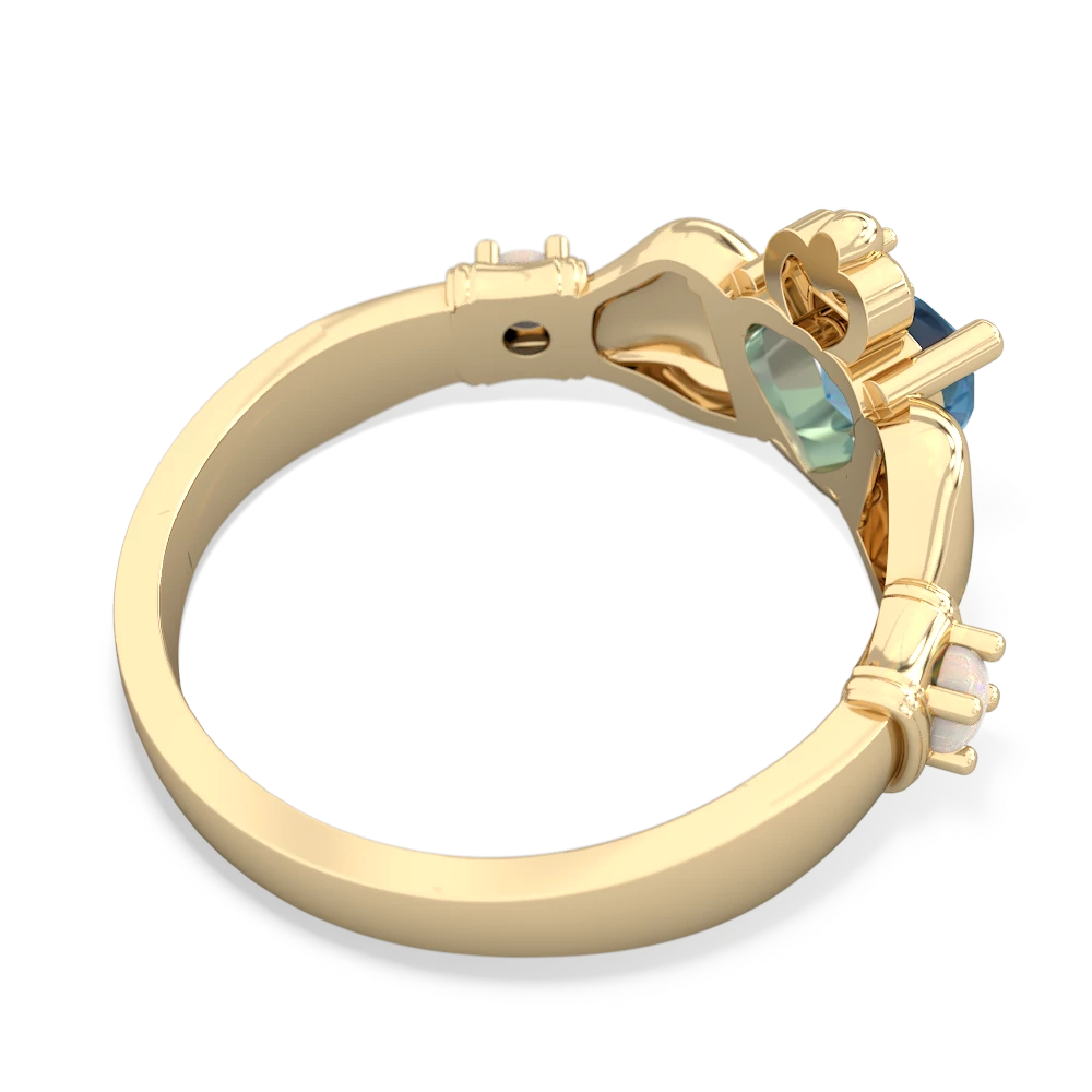 Blue Topaz Claddagh Keepsake 14K Yellow Gold ring R5245