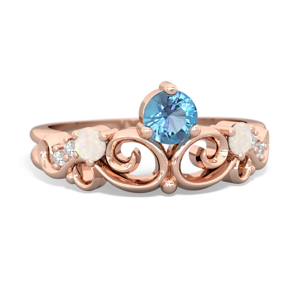 Blue Topaz Crown Keepsake 14K Rose Gold ring R5740