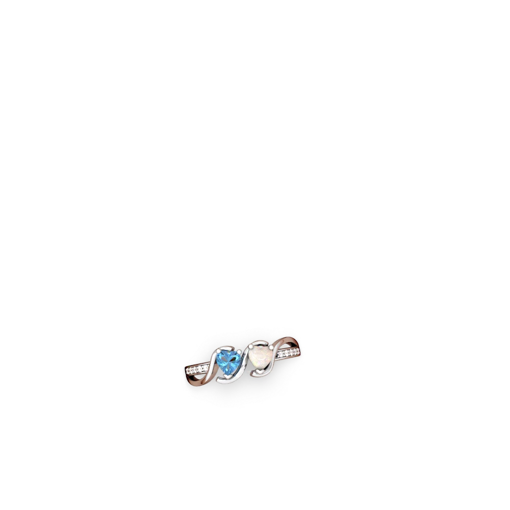 Blue Topaz Side By Side 14K White Gold ring R3090