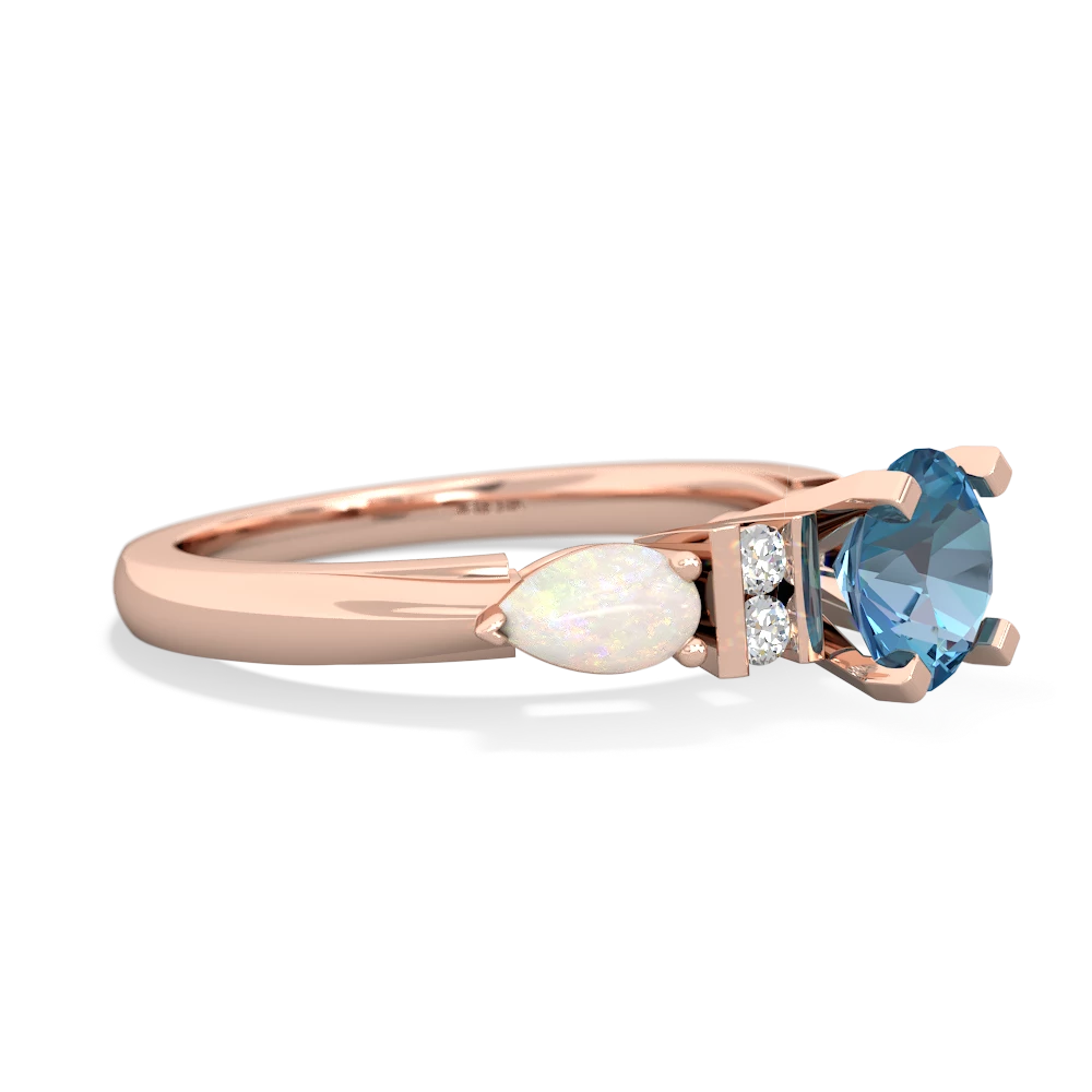 Blue Topaz 6Mm Round Eternal Embrace Engagement 14K Rose Gold ring R2005