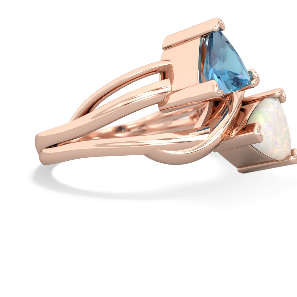 Blue Topaz Split Band Swirl 14K Rose Gold ring R2341