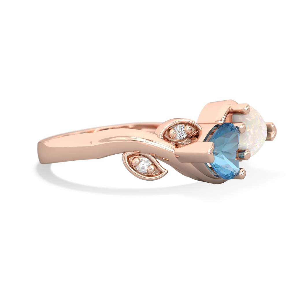 Blue Topaz Floral Elegance 14K Rose Gold ring R5790