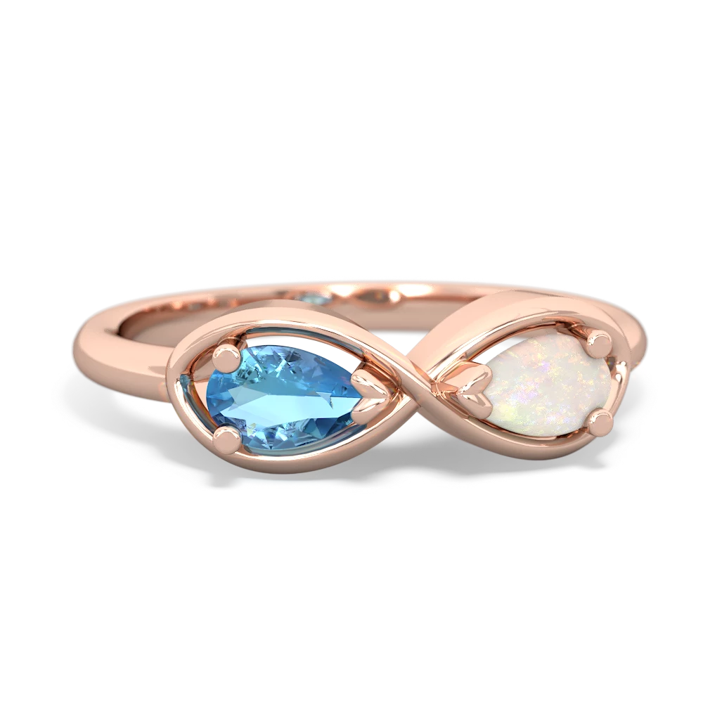 Blue Topaz Infinity 14K Rose Gold ring R5050