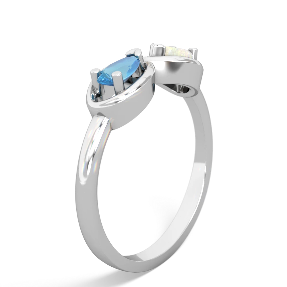 Blue Topaz Infinity 14K White Gold ring R5050