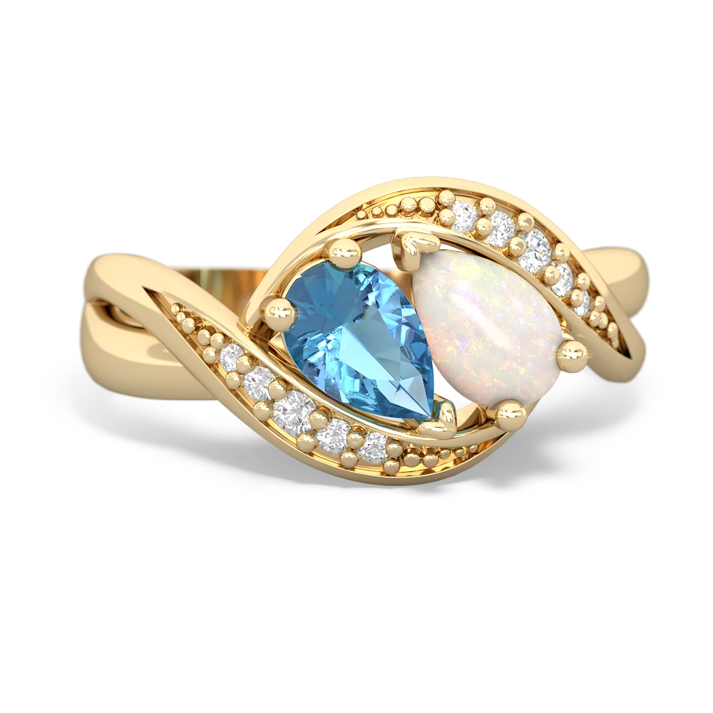 Blue Topaz Summer Winds 14K Yellow Gold ring R5342