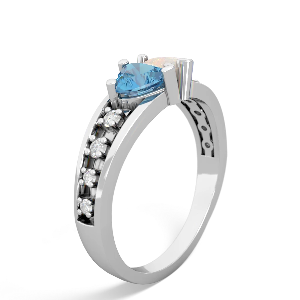 Blue Topaz Heart To Heart 14K White Gold ring R3342