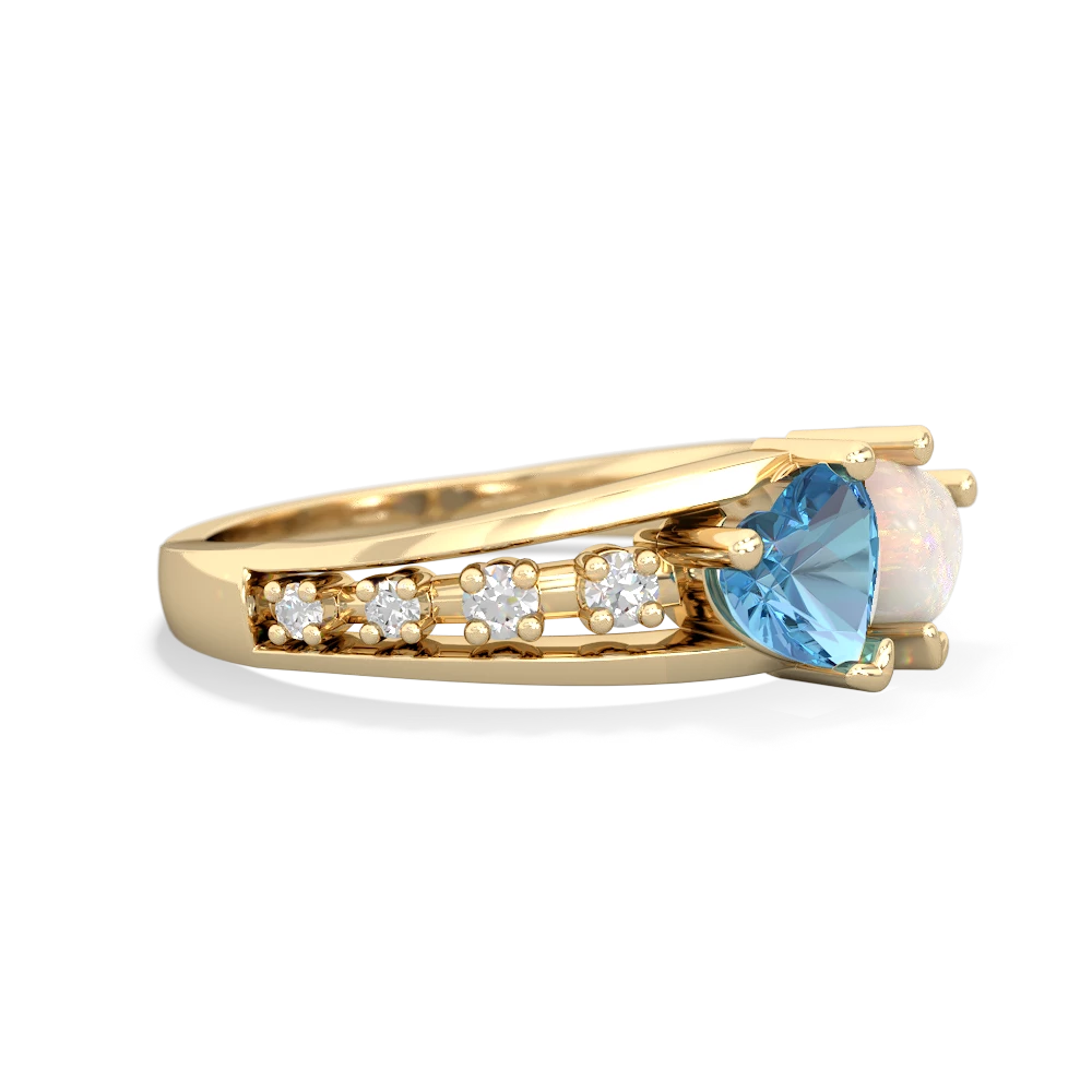 Blue Topaz Heart To Heart 14K Yellow Gold ring R3342