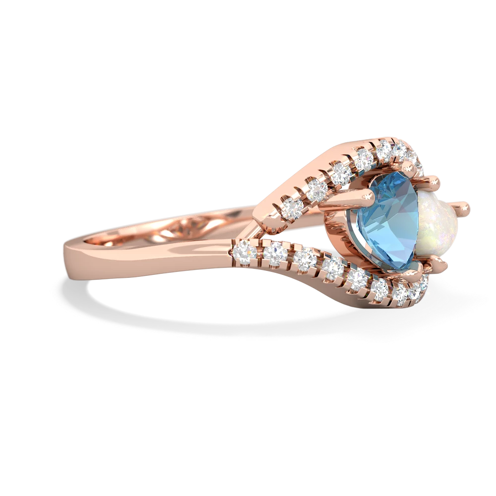 Blue Topaz Mother And Child 14K Rose Gold ring R3010