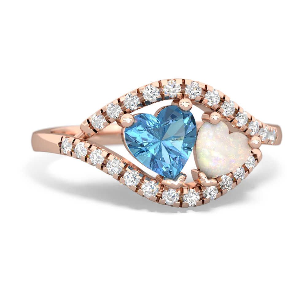 Blue Topaz Mother And Child 14K Rose Gold ring R3010