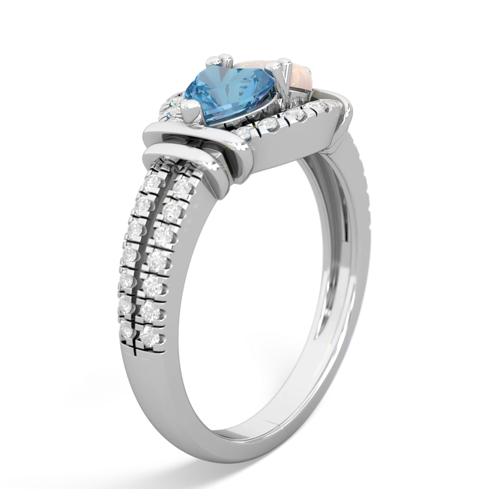 Blue Topaz Art-Deco Keepsake 14K White Gold ring R5630