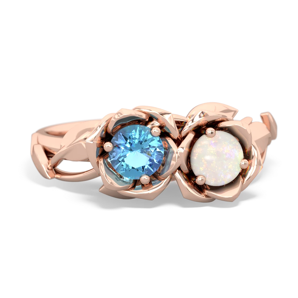 Blue Topaz Rose Garden 14K Rose Gold ring R5510