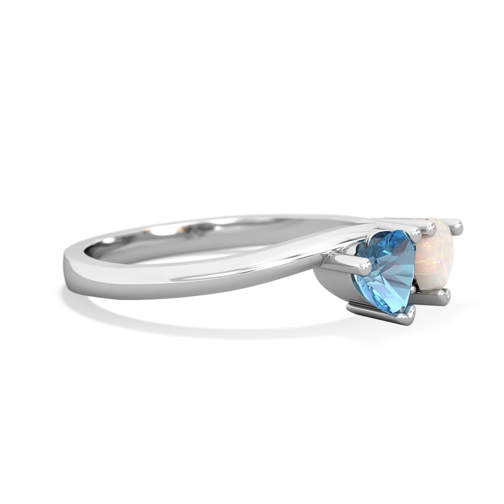 Blue Topaz Sweethearts 14K White Gold ring R5260