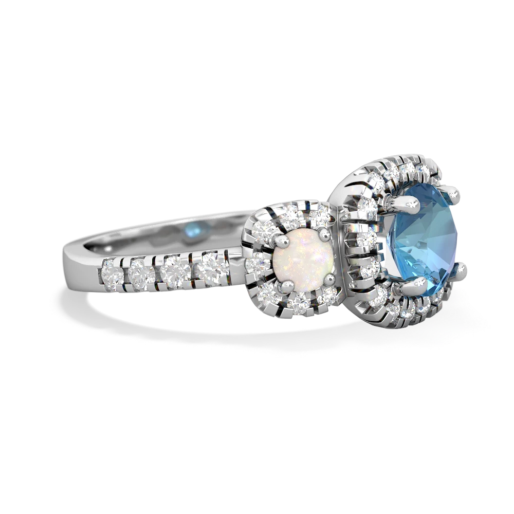 Blue Topaz Regal Halo 14K White Gold ring R5350