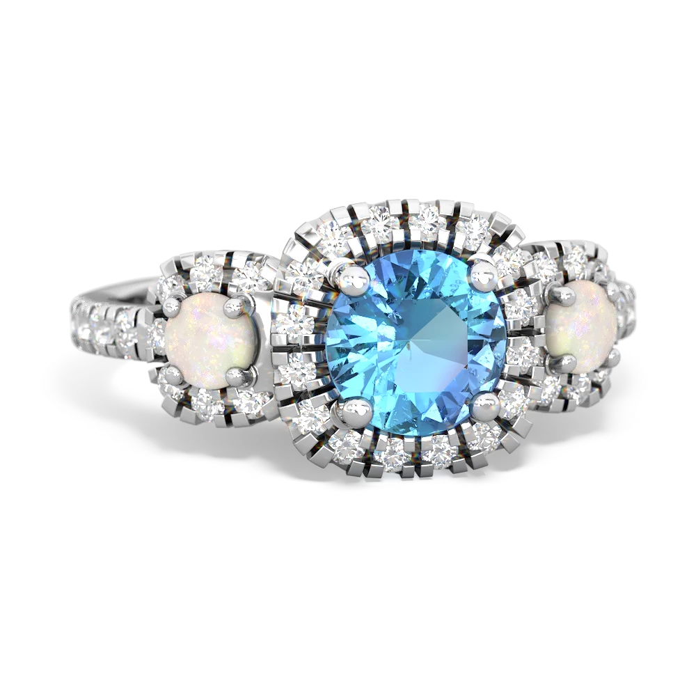 Blue Topaz Regal Halo 14K White Gold ring R5350