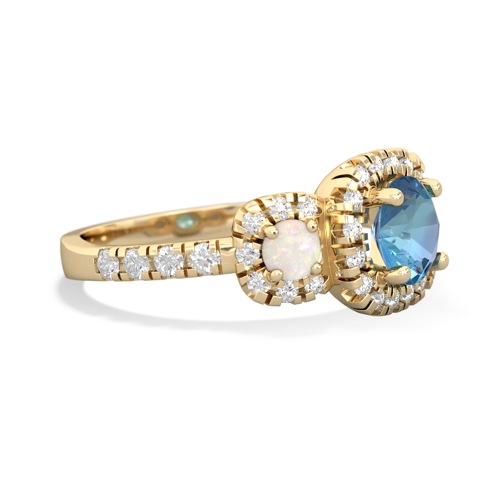 Blue Topaz Regal Halo 14K Yellow Gold ring R5350