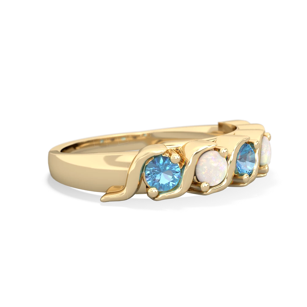 Blue Topaz Anniversary Band 14K Yellow Gold ring R2089