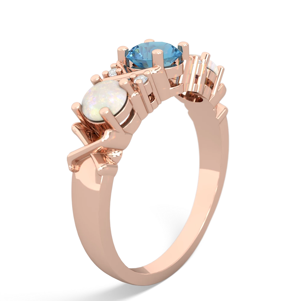 Blue Topaz Hugs And Kisses 14K Rose Gold ring R5016