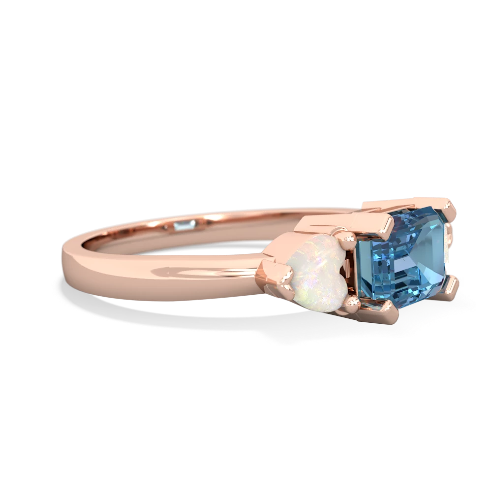 Blue Topaz Three Stone 14K Rose Gold ring R5235